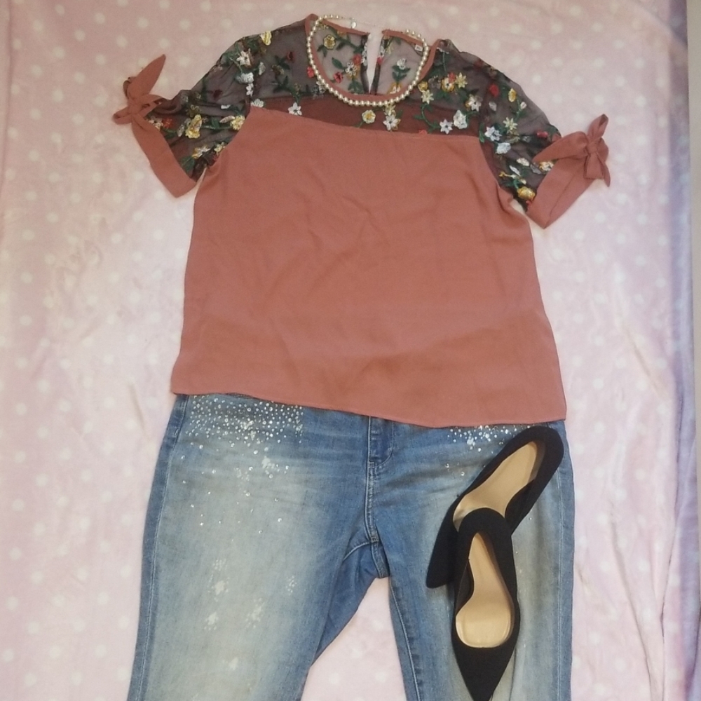 Floral Mesh Top